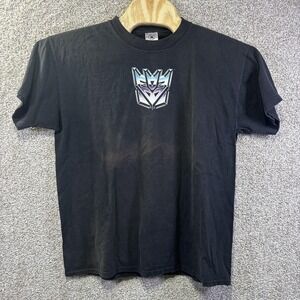 Delta Shirt Mens Large Black Transformers Decepticon Logo Graphic Tee‎ Movie
